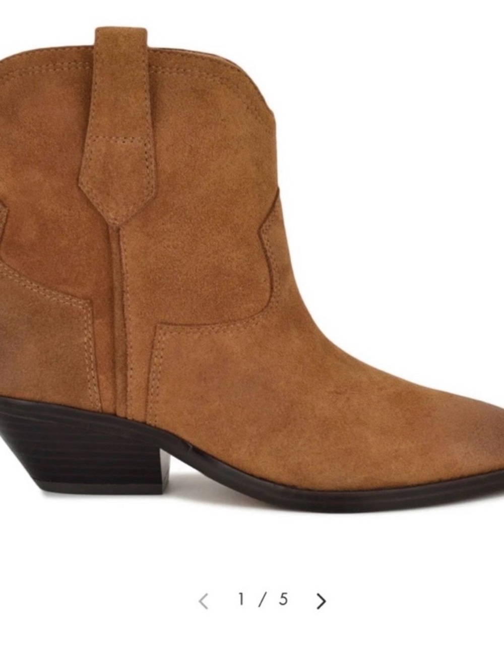 Nine West Western Ankle Boot with Pointed Toe Booties - Picture 3 of 8